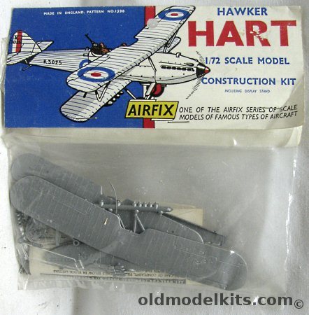 Airfix 1/72 Hawker Hart - Bagged Kit With Header, 1398 plastic model kit